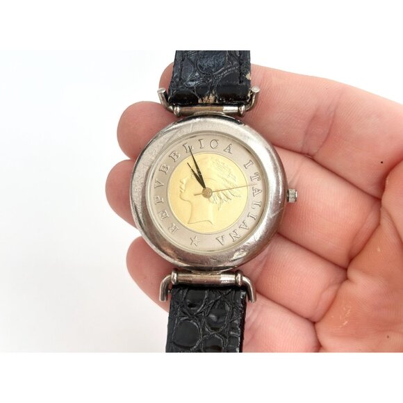 Republica Italiana Gold Coin Becora Vintage Women's Wristwatch - 25mm - WORKS! - Picture 11 of 12